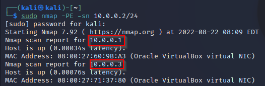 Host Discovery mit nmap